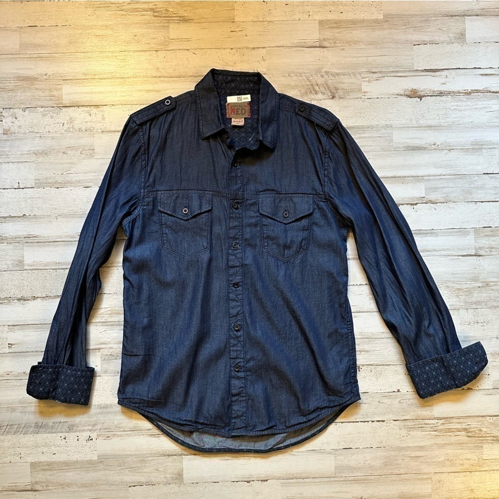 Dark Denim Button Up by Vintage Red